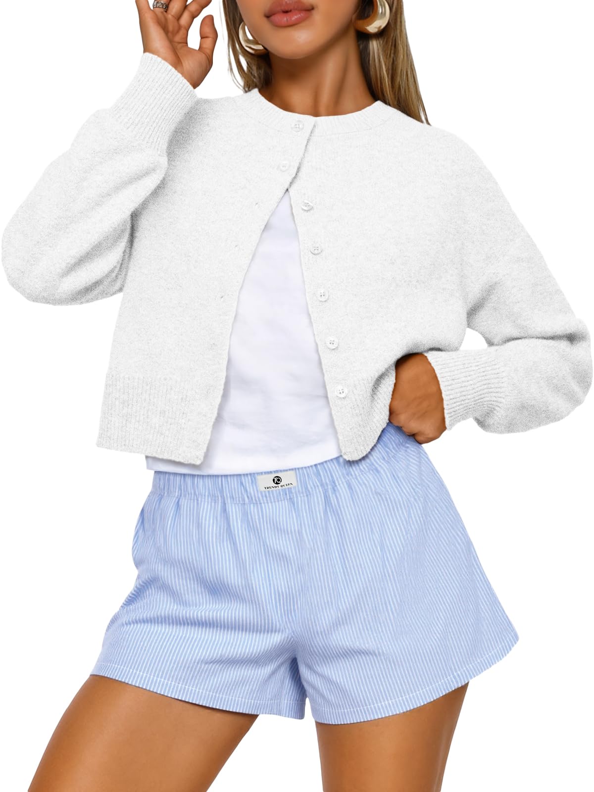 Trendy Queen Cropped Cardigan Sweaters for Women Fall Fashion Clothes 2026