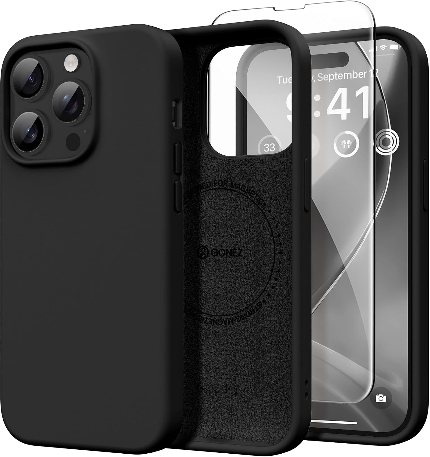 GONEZ Magnetic for iPhone 17 Pro Max Case, Silicone Cover Stone