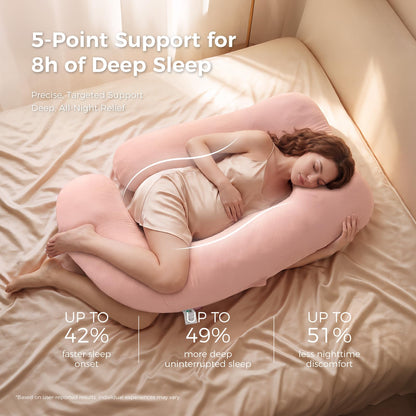 Momcozy Pregnancy Pillow for Sleeping - U Shaped Full Body Maternity Pillow
