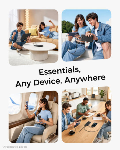 VEGER Portable Charger for iPhone, Power Bank Built in Cables and Wall Plug