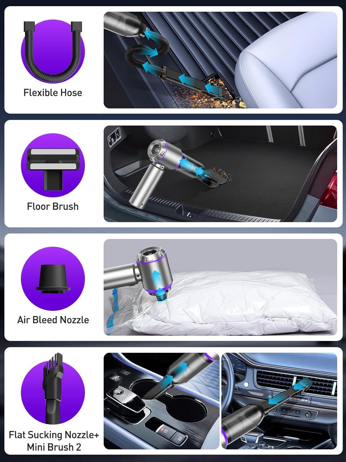 Car Vacuum Cleaner, Cordless Handheld Mini Strong Air Duster Blower