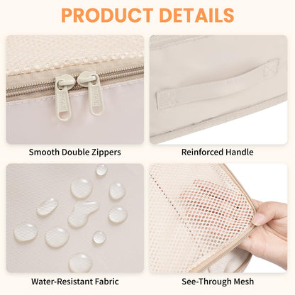 BAGAIL 8 Set Packing Cubes Luggage Packing Organizers for Travel Accessories-Cream