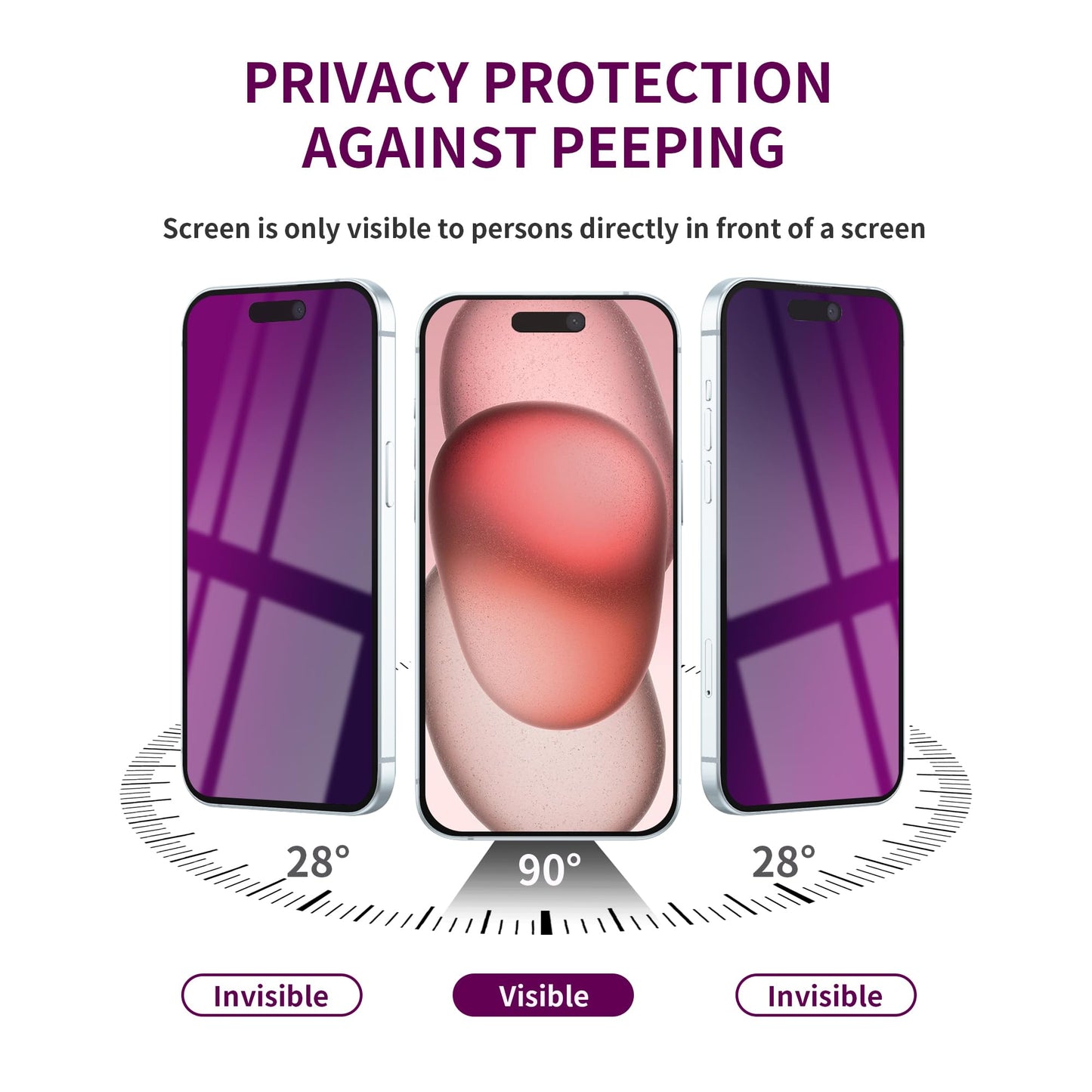2 Pack Privacy Screen Protector for iPhone 17 Pro Max Tempered Glass 6.9'' Private Saver Anti-Spy Eye Protection Anti-Scratch Full Coverage No Bubble