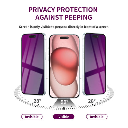 2 Pack Privacy Screen Protector for iPhone 17 Pro Max Tempered Glass 6.9'' Private Saver Anti-Spy Eye Protection Anti-Scratch Full Coverage No Bubble