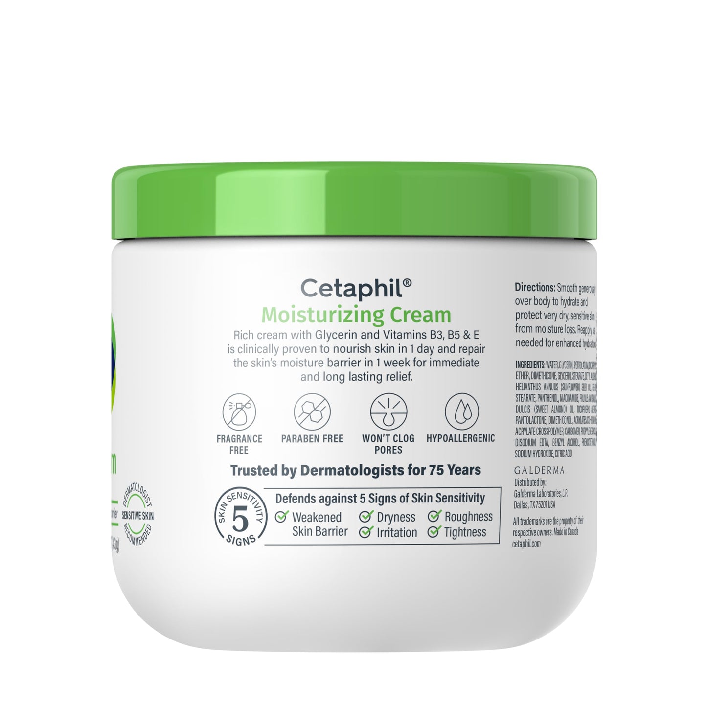 Cetaphil Moisturizing Cream Sensitive Skin, Fragrance Free, 3oz, 3ct