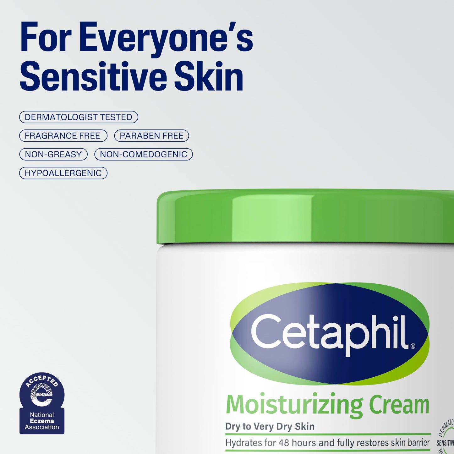 Cetaphil Moisturizing Cream Sensitive Skin, Fragrance Free, 3oz, 3ct