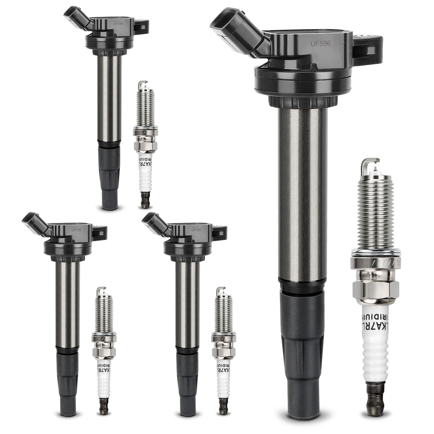 UF667 Ignition Coil & ILZFR6D11 Double Iridium Spark Plug for BMW 2.5-6.0L
