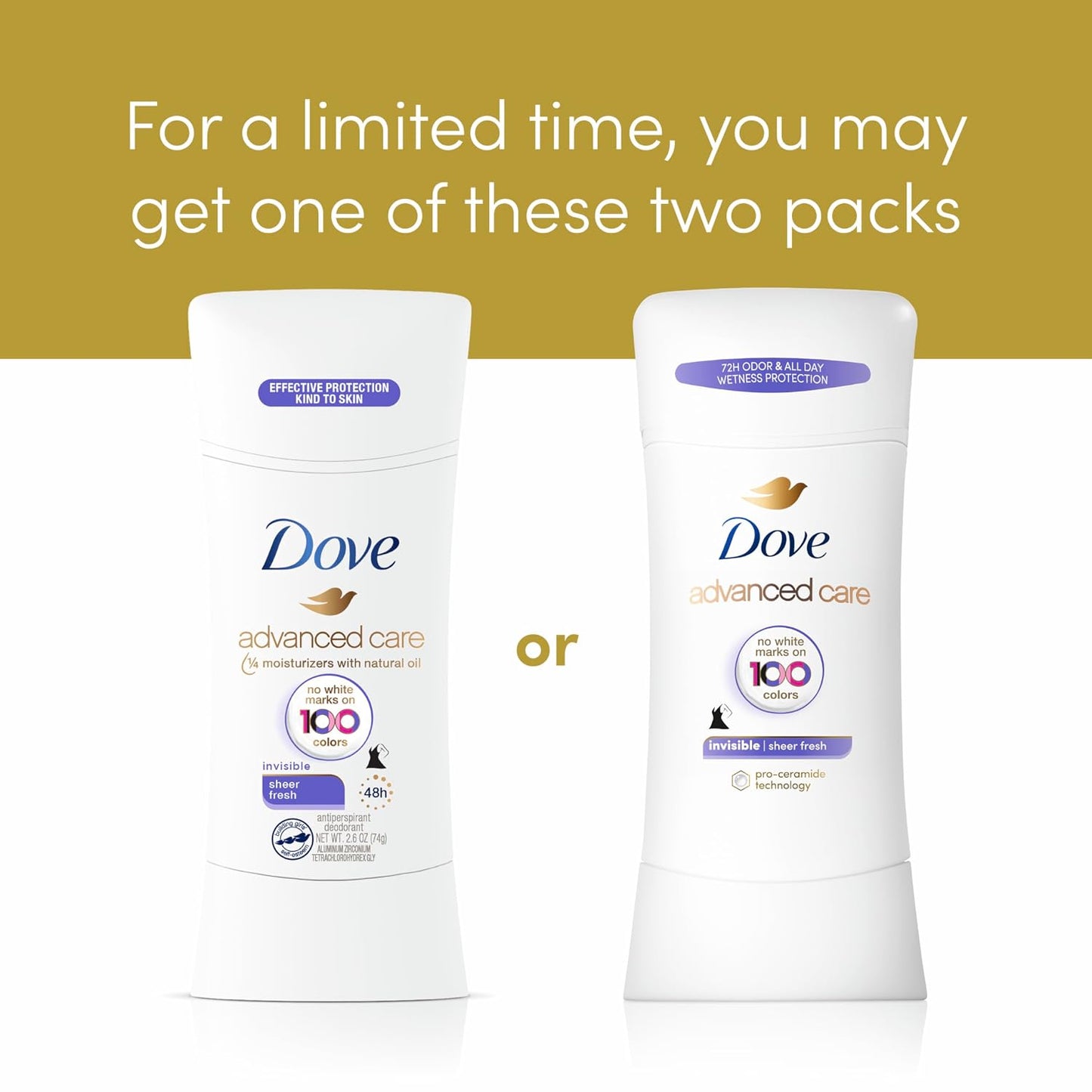 Dove Advanced Care Antiperspirant Stick Cool Essentials 2.6 oz 2PK