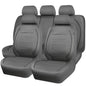 CAR PASS Universal FIT Piping Leather Car Seat Cover, for suvs,Van,Trucks,Airbag Compatible,Inside Zipper Design and Reserved Opening Holes (Full Set, Black and Red)