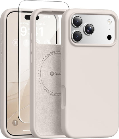 GONEZ Magnetic for iPhone 17 Pro Max Case, Silicone Cover Stone