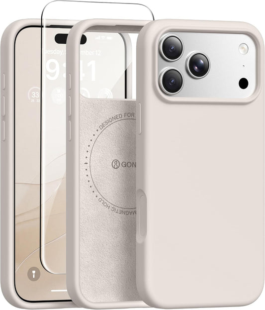 GONEZ Magnetic for iPhone 17 Pro Max Case, Silicone Cover Stone
