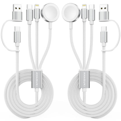 2026 Travel Essentials for Apple Watch Charger,Cruise Vacation Camping Essentials,iPhone Charger,Multi Charging Cable,3 in 2 Charging Docks for iWatch Series 11-2/Ultra,iPhone 17-12,Car