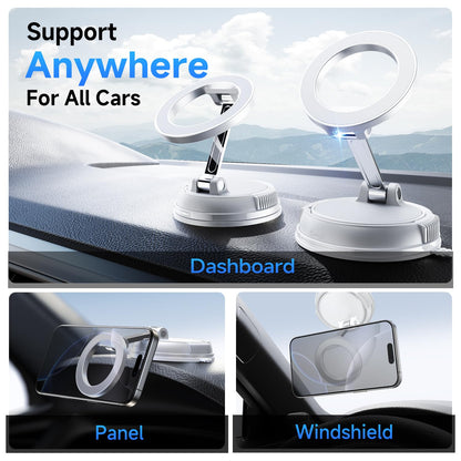ANDERY Car Phone Holder for Magsafe [78+LBS Strongest Suction & 2400gf Strongest Magnetic] 360° Adjustable Car Phone Mount, Phone Holders for Your Car for iPhone 17-12 Pro Max Air Plus (Carbon Fiber)