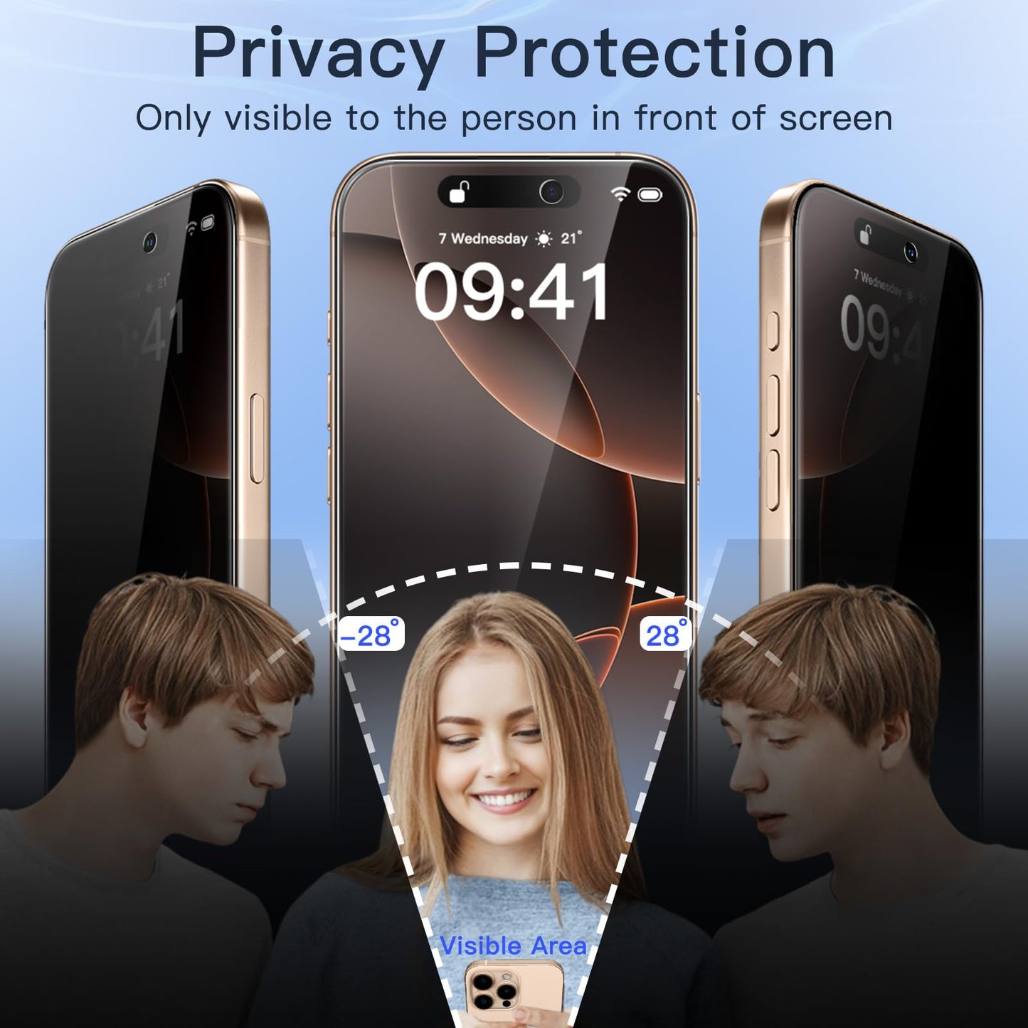 JETech Privacy Screen Protector for iPhone 17 Pro Max, 2-Pack