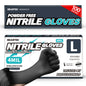 BEASTEK Black Nitrile Exam Gloves, 4 Mil, Powder-Free Food Prep Disposable