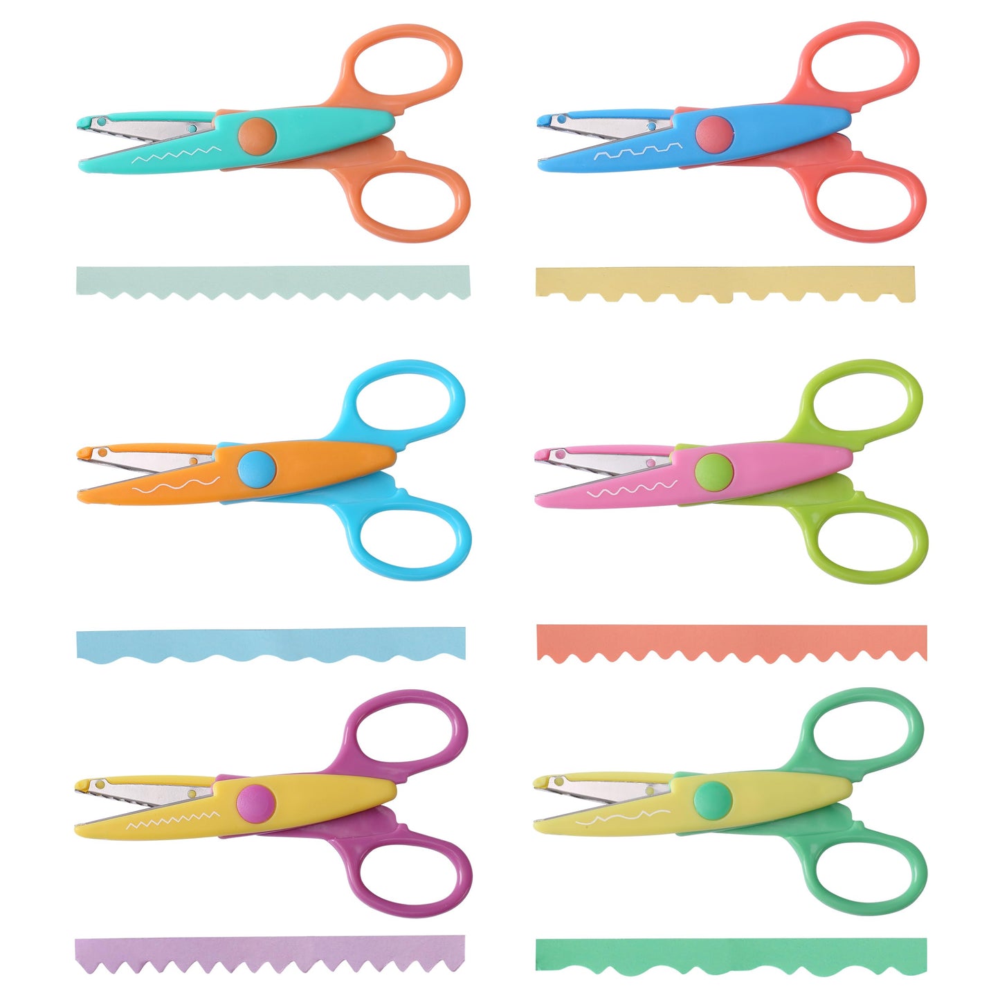Mr. Pen- Craft Scissors Decorative Edge, 6 Pack, Bright Zig Zag Scissors