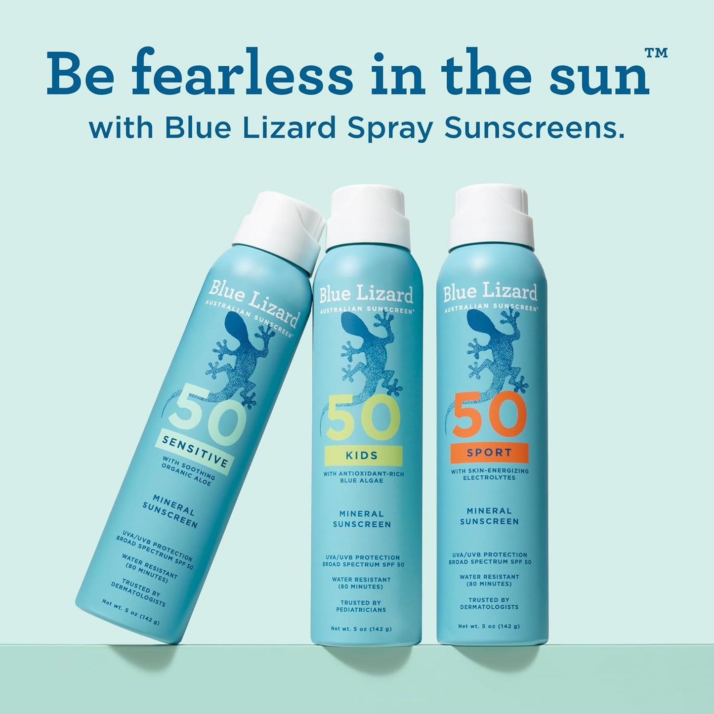 Blue Lizard Sensitive Mineral SPF 50 Sunscreen Lotion, 100% Mineral Sunscreen, UVA/UVB Protection, Infused with organic Aloe Vera, Soothes and Hydrates, 5 fl oz