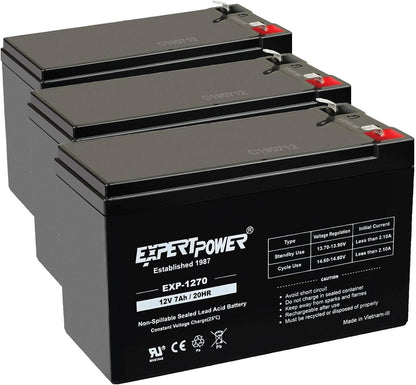 ExpertPower EXP1270, 12V 7Ah Battery SLA Rechargeable with F1 Terminals