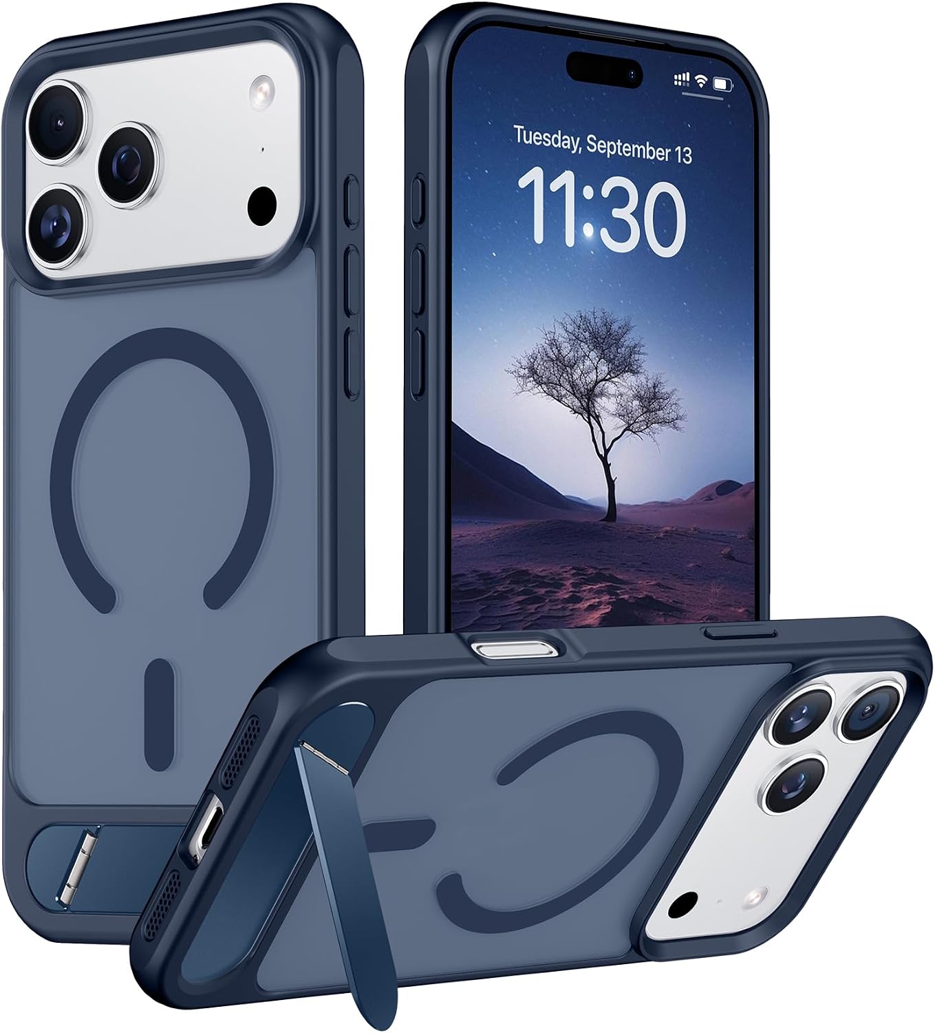 Magnetic Compatible with iPhone 14 Pro Max Case, [Built-in Invisible Kickstand][Compatible with MagSafe] [Military Grade Shockproof] Slim Translucent Matte Phone Case for iPhone 14 Pro Max 6.7"