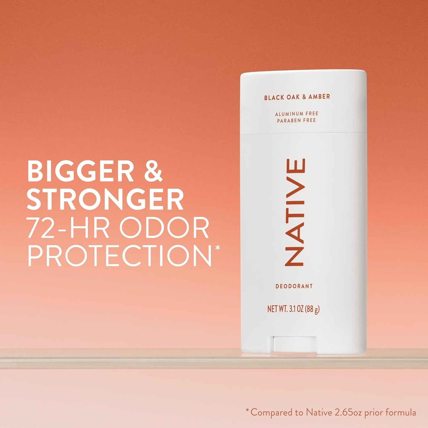 Native Aluminum Free Deodorant, Ocean & Timber, Large Size Stick, 72 Hour Odor Control, for Women & Men, Contains Naturally Derived Ingredients, 3.1 oz