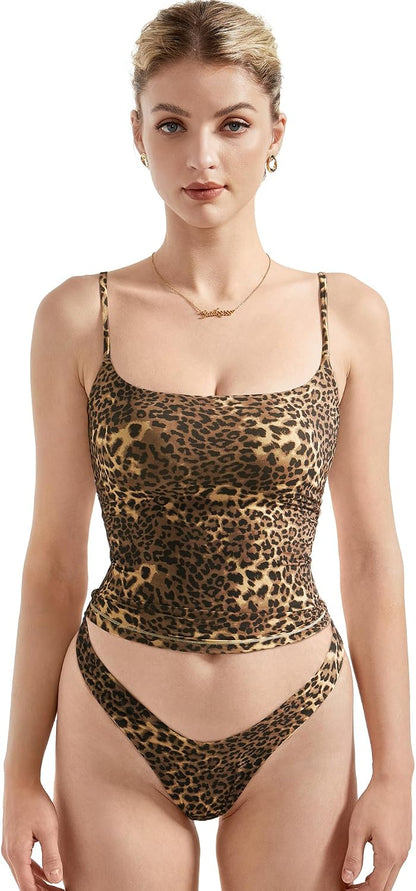 SUUKSESS Women Double Line Square Neck Tank Top Summer Y2K Going Out Basic Cami Shirt