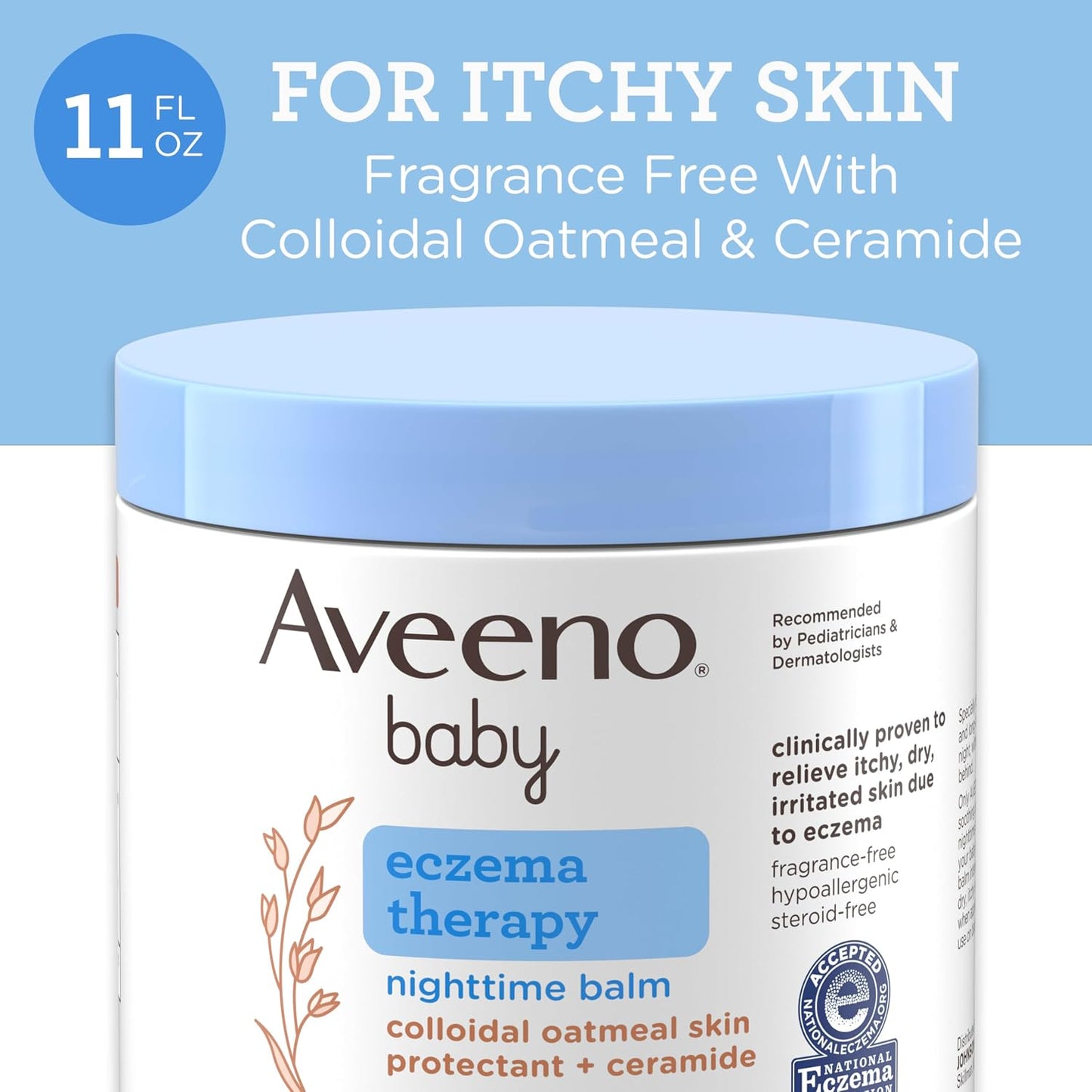 Aveeno Baby Eczema Therapy Nighttime Body Balm, Hypoallergenic, 11 oz