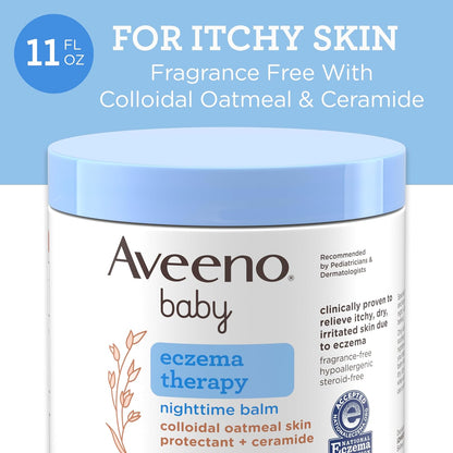Aveeno Baby Eczema Therapy Nighttime Body Balm, Hypoallergenic, 11 oz