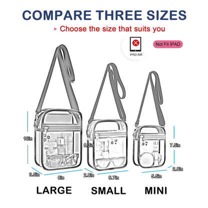 USPECLARE Clear Purse for Stadium Events Transparent Messenger Bag