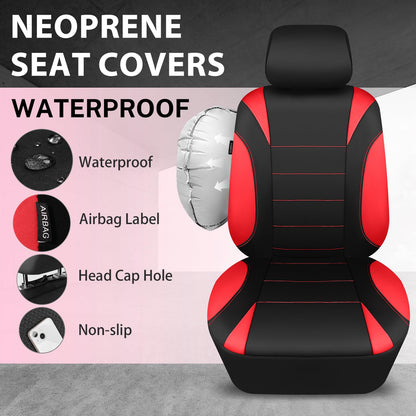 CAR PASS Waterproof Car Seat Covers Front Seats Only with 5mm Composite EVA, Neoprene Car Seat Cover with Separate Headrest Cover, Quick Setup Universal Fit for Car SUV Trucks,Airbag Compatible（Gray
