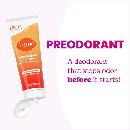 Lume Whole Body Deodorant - Cream Tube - 3 oz (Clean Tangerine)