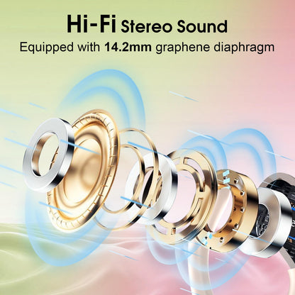 Wireless Earbuds 75H Bluetooth 5.4 Sport Headphones with Earhooks, Black