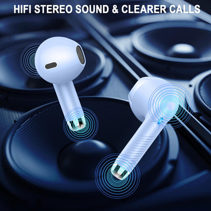 Wireless Earbuds, Bluetooth 5.4 Ear Buds, LED Power Display, 6D Bass Stereo