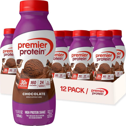 Premier Protein 30g High Protein Shake, Chocolate, 12 Pack