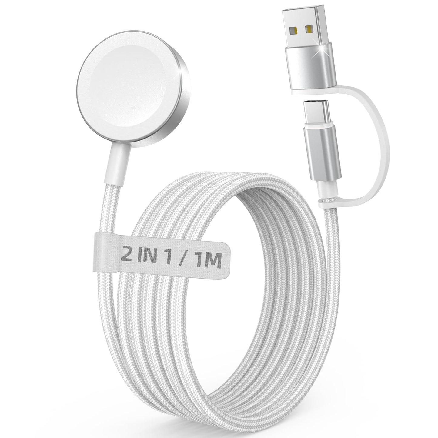 6.6FT Long for Apple Watch Charger USB Magnetic Fast Charging Cable Portable Wireless Charging Accessories Compatible with iWatch Series 11/10/9/8/7/6/5/4/3/2 Ultra 3/2/SE
