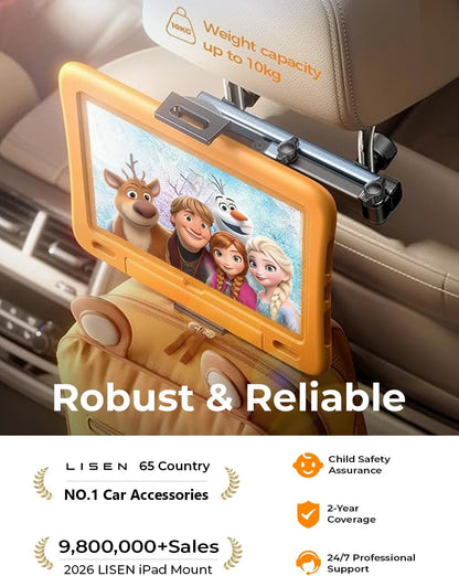 LISEN iPad Holder for Car Tablet Mount, Road Trip Essentials Kids Back Seat