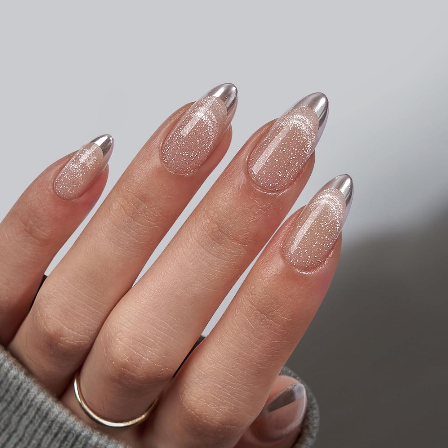 BTArtbox Press On Nails, Vanilla Cream, Short Square, Ombre Peach, 32Ct