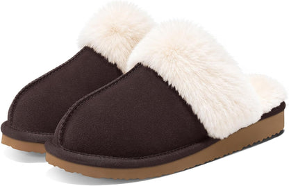 Litfun Fuzzy Slippers for Women Memory Foam Indoor House Shoes