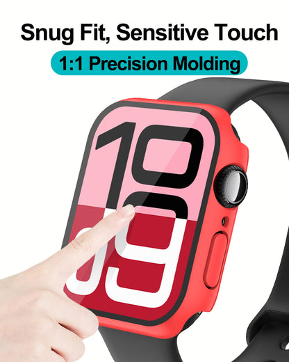 Smiling 2 Pack Case Compatible with Apple Watch SE 3 (2025)/ SE 2/ SE/Series 6/5/4 40mm with Tempered Glass Screen Protector, Hard PC Case Overall Protective Cover- 1 Blue+ 1 Transparent