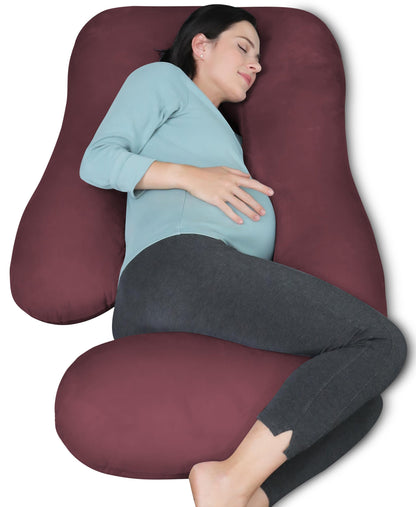 MOON PARK Pregnancy Pillows for Sleeping - U Shaped Full Body Maternity Pillow with Removable Cover - Support for Back, Legs, Belly, HIPS - 65 Inch - Aquamarine