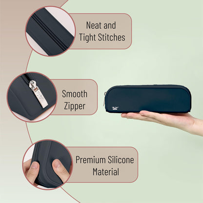 Mr. Pen- Silicone Pencil Case, Aesthetic Pencil Bag for Women, Makeup Pouch