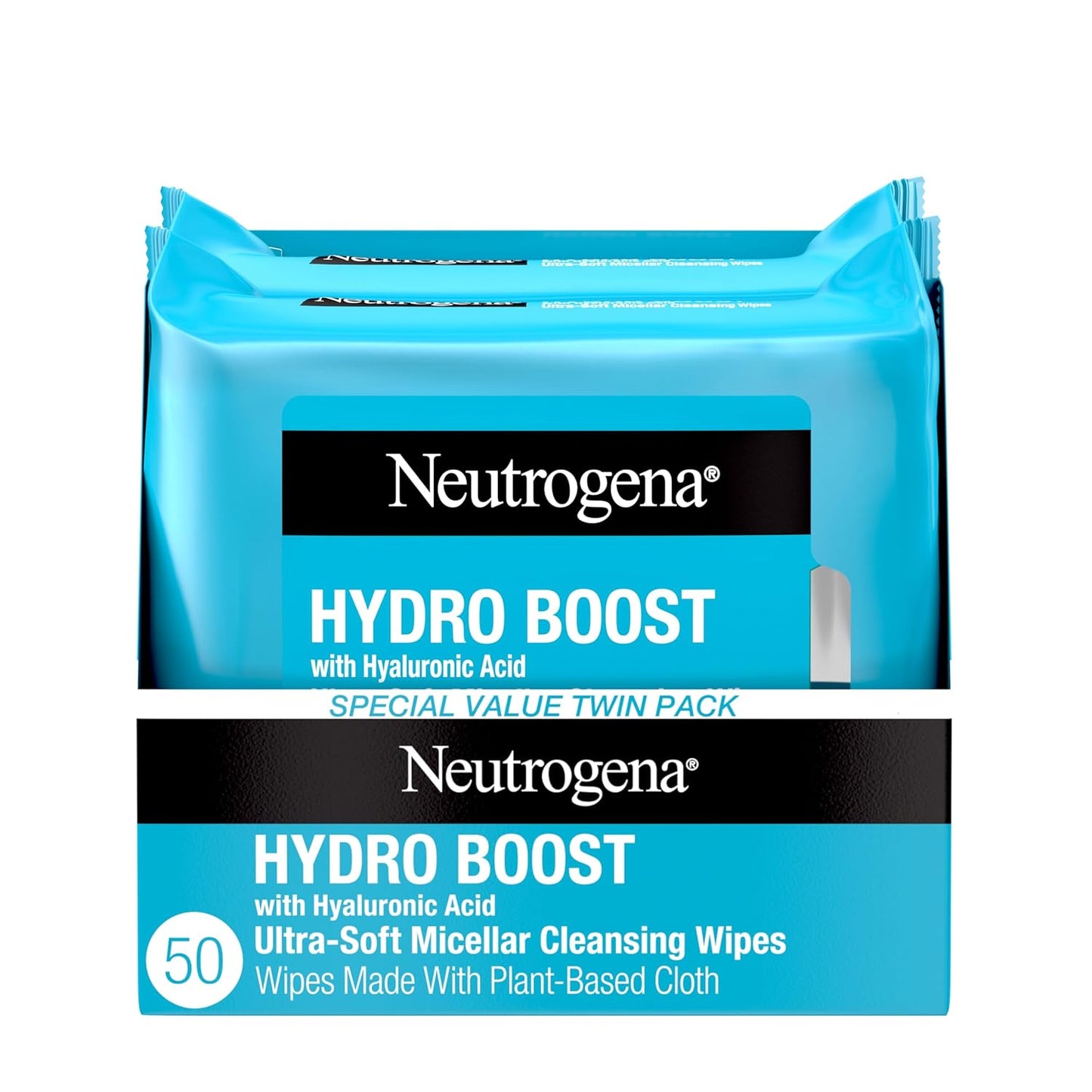 Neutrogena Hydro Boost Cleansing Wipes Makeup Remover, 25 Ct