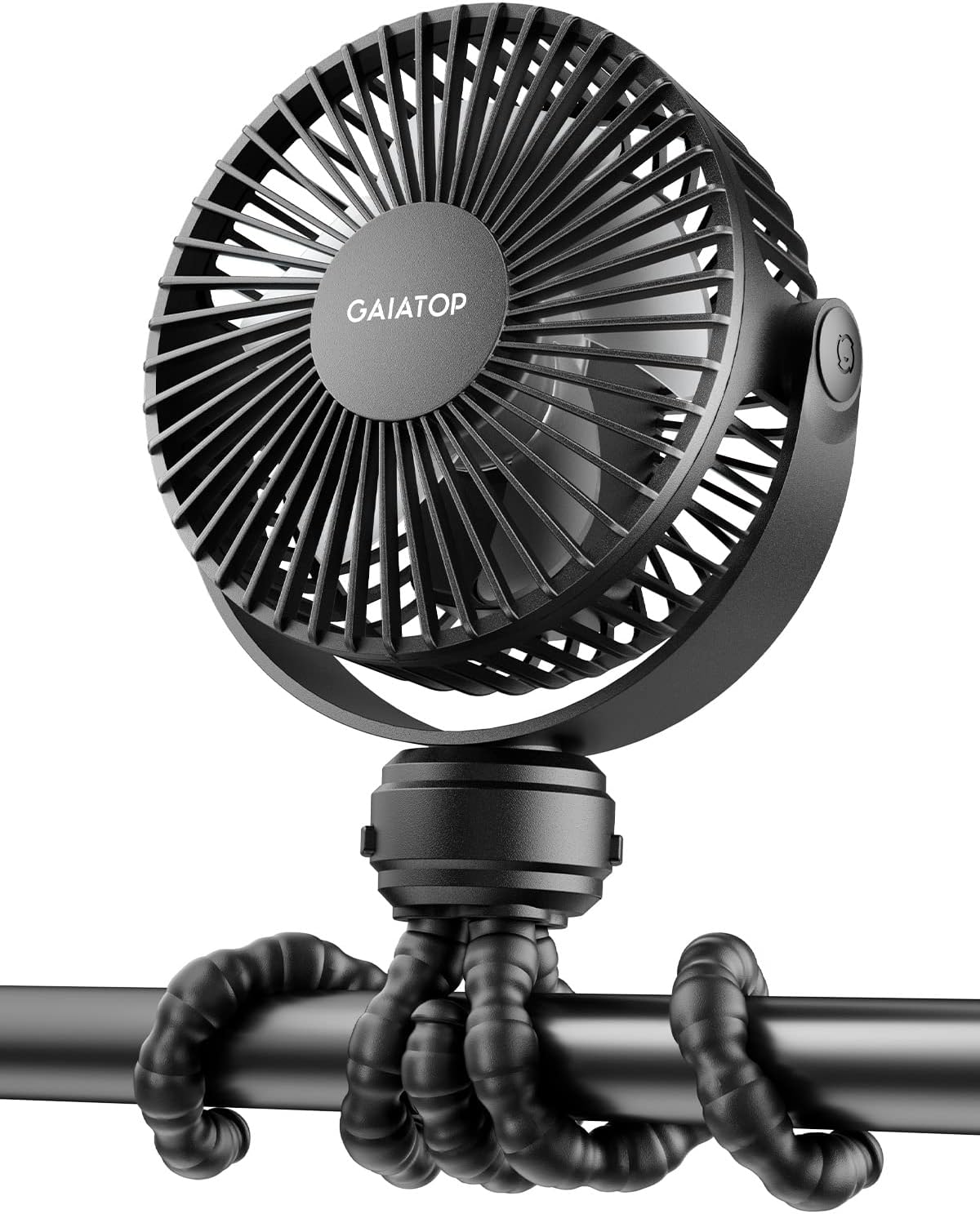 Gaiatop Mini Portable Stroller Fan, Small Clip on Fan 3 Speed Rechargeable