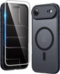 FNTCASE for iPhone 17 Pro Case Clear Magnetic with Screen Protector