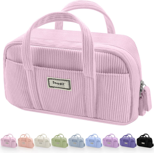 Sooez Large Pencil Case Pouch, Extra Big Pencil Bag with 5 Compartments
