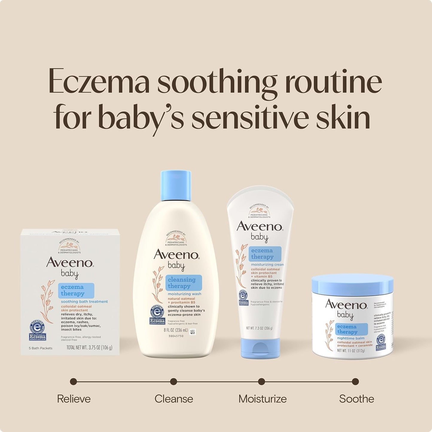 Aveeno Baby Eczema Therapy Moisturizing Cream for Dry, Itchy Skin, 7.3 oz
