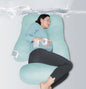 MOON PARK Pregnancy Pillows for Sleeping - U Shaped Full Body Maternity Pillow with Removable Cover - Support for Back, Legs, Belly, HIPS - 65 Inch - Aquamarine