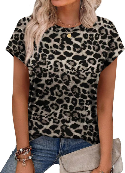 Alaroo Womens Summer Tops Short Sleeve Shirts Crew Neck Tshirt Cute Trendy Tunic Blouses (S-3XL)