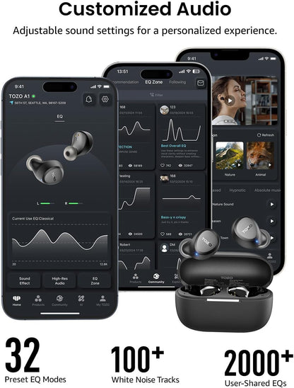 TOZO A1 Wireless Earbuds Bluetooth 5.3 Light Weight in Ear Headphones