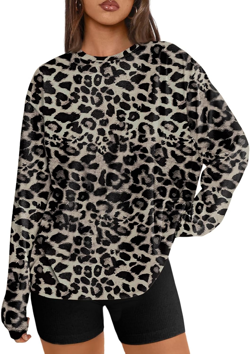 Trendy Queen Womens Oversized Long Sleeve Shirts Fall Tops 2026 Basic Tees