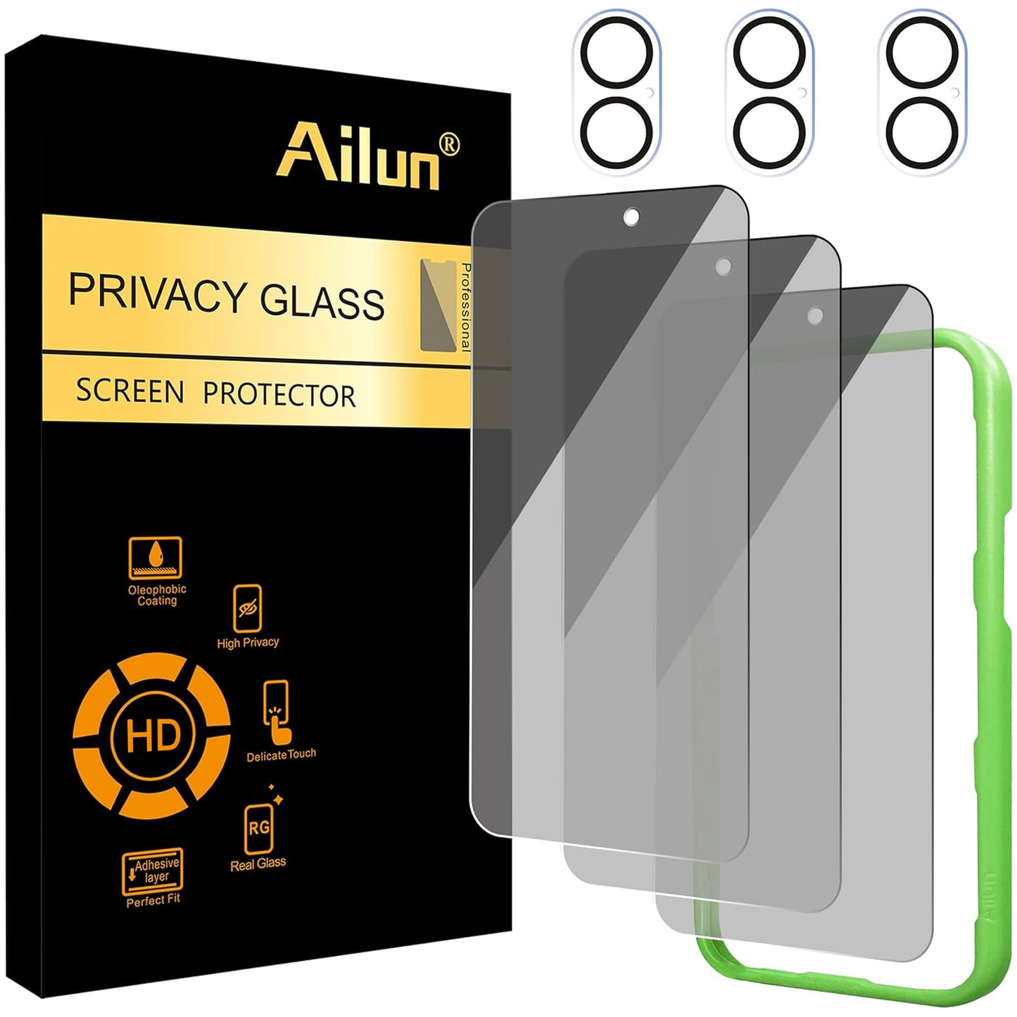 Ailun Privacy Screen Protector+Camera Lens Protector for iPhone 17 Pro Max